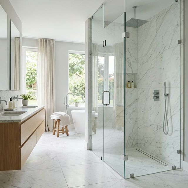 Glass shower enclosure